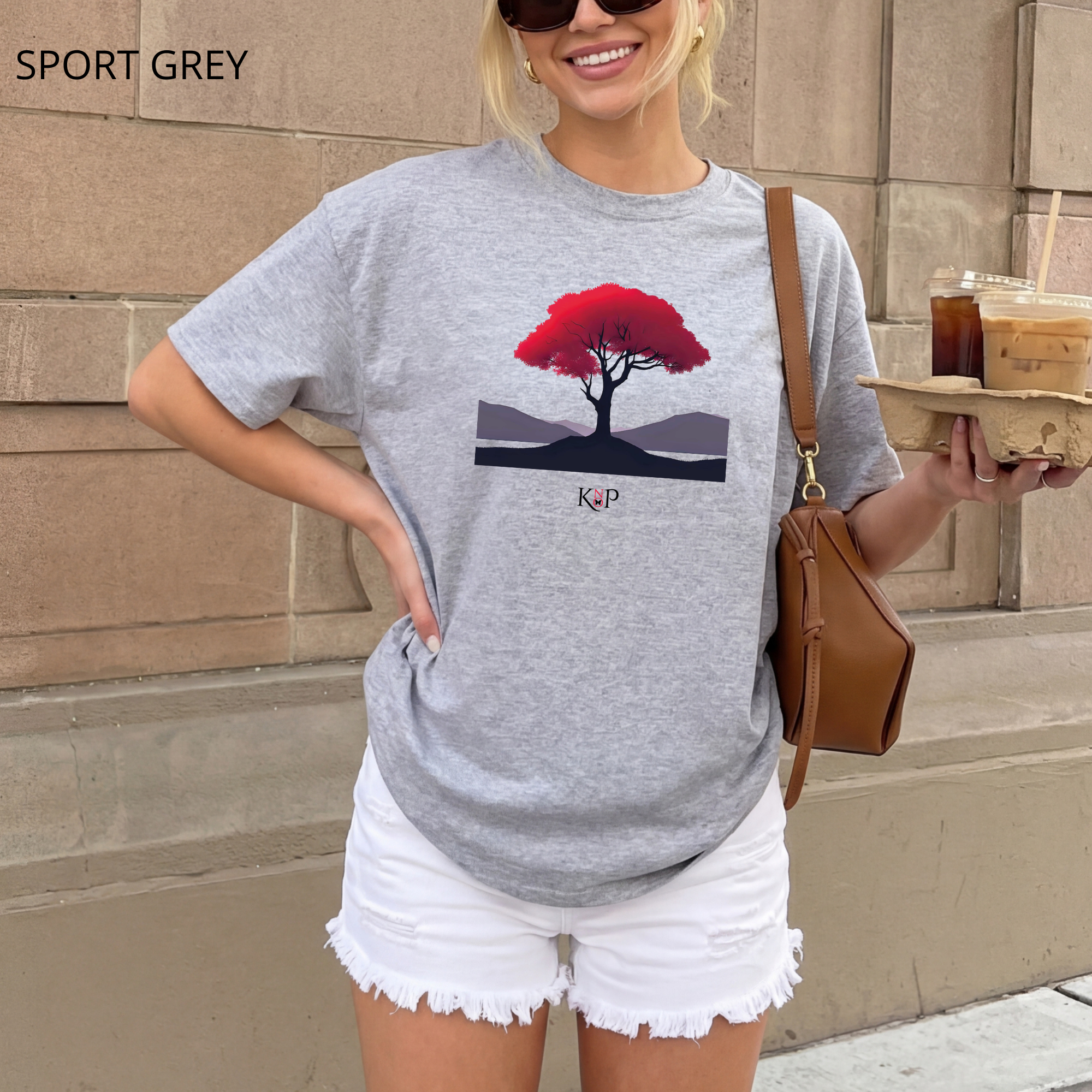 T-shirt classique unisexe - KNOP - Arbre Rouge et Noir
