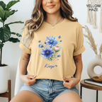 T-Shirt Classique Unisexe - KNOP - Bouquet de Grosses Fleurs Bleues
