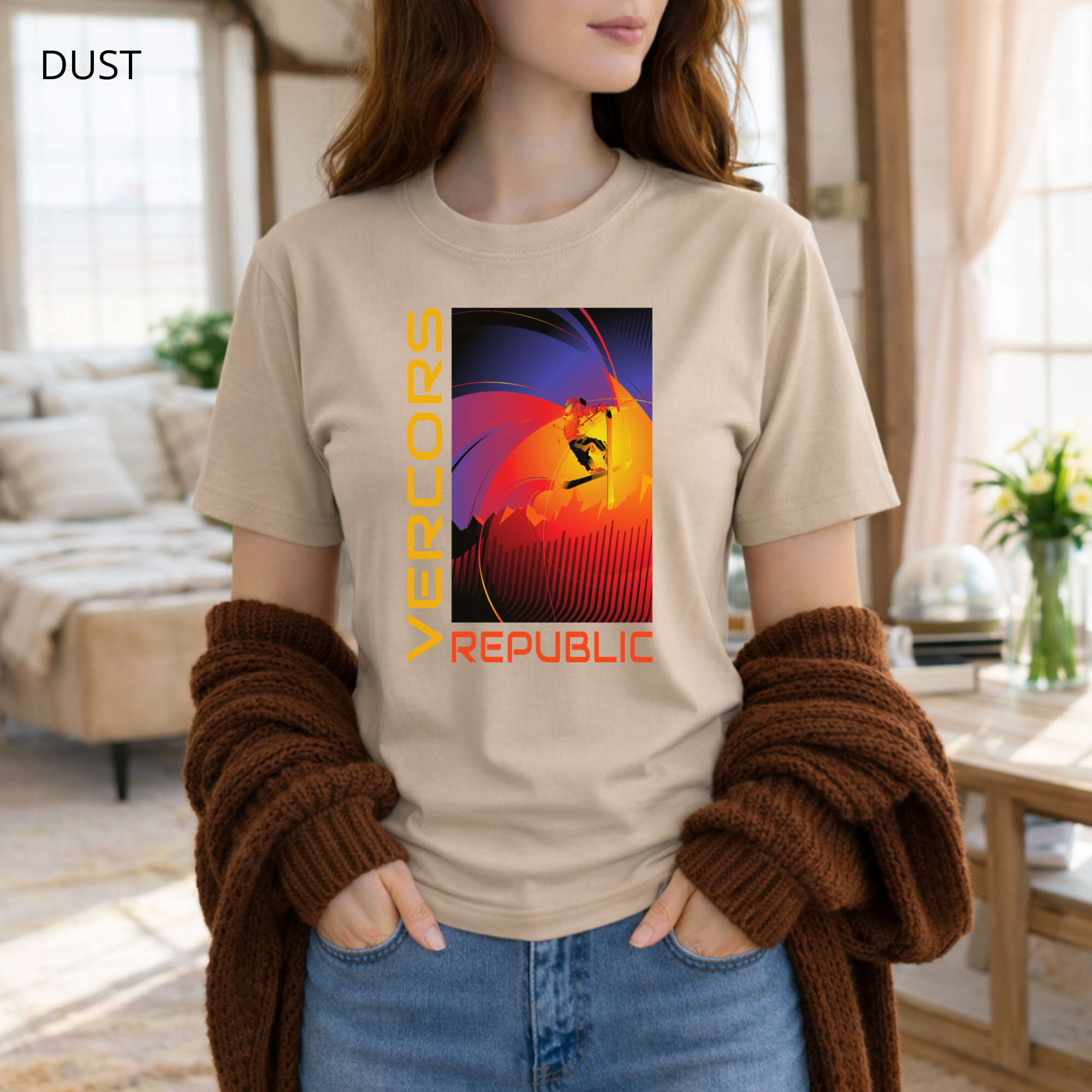 T-shirt unisexe en coton biologique - Skieur Acrobatique