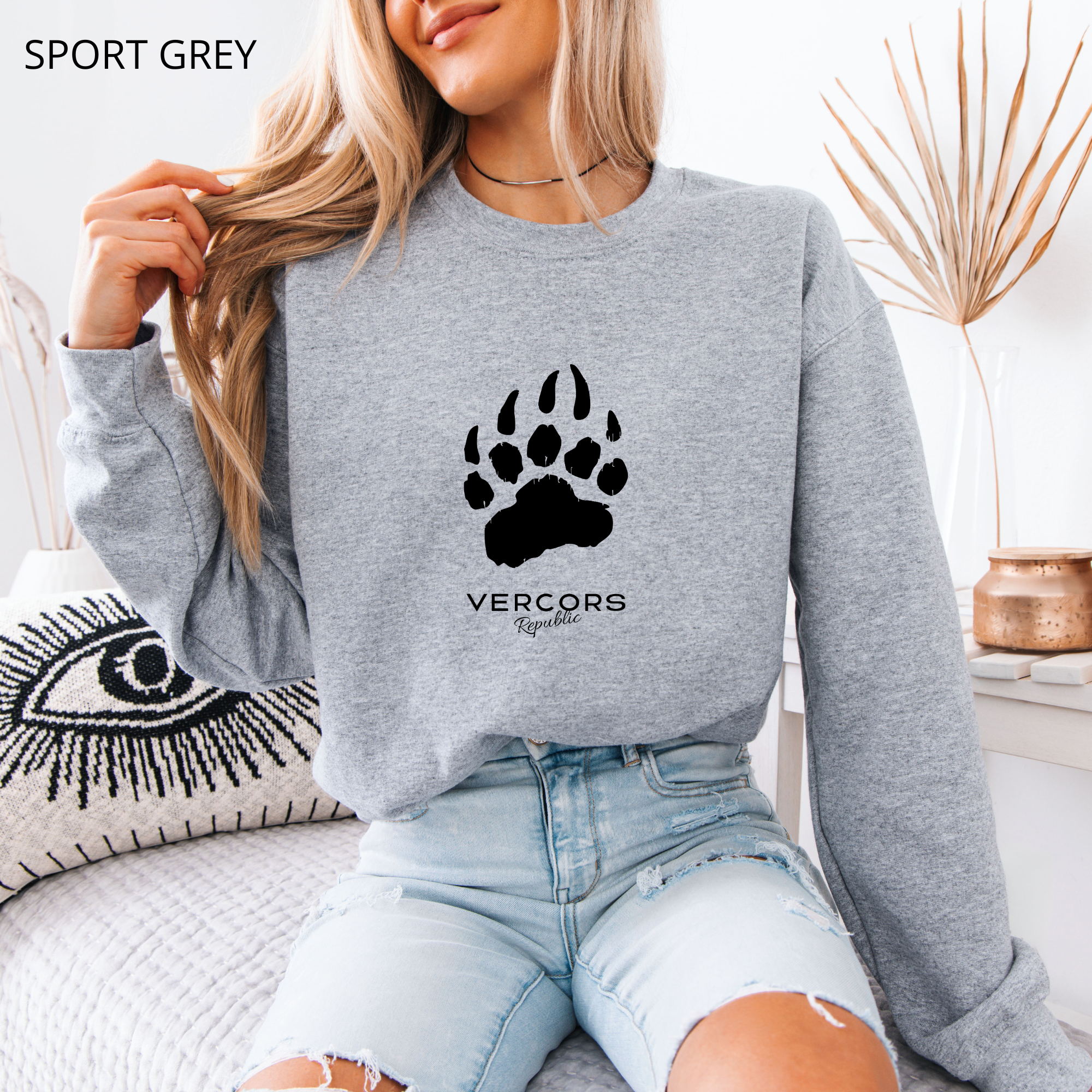 Sweat Unisexe à Col Rond - Griffes d'Ours Noires - Moyen
