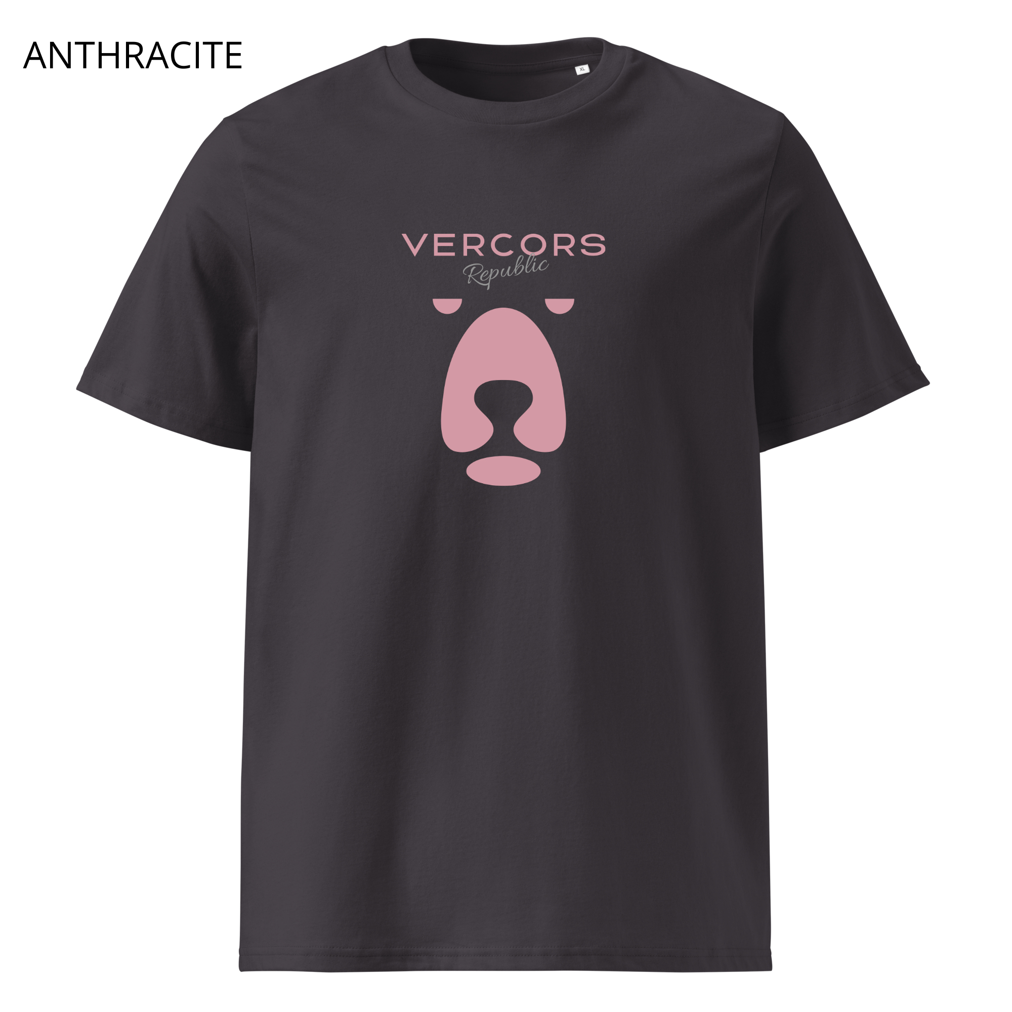 T-shirt unisexe en coton biologique - Ours Moyen Rose
