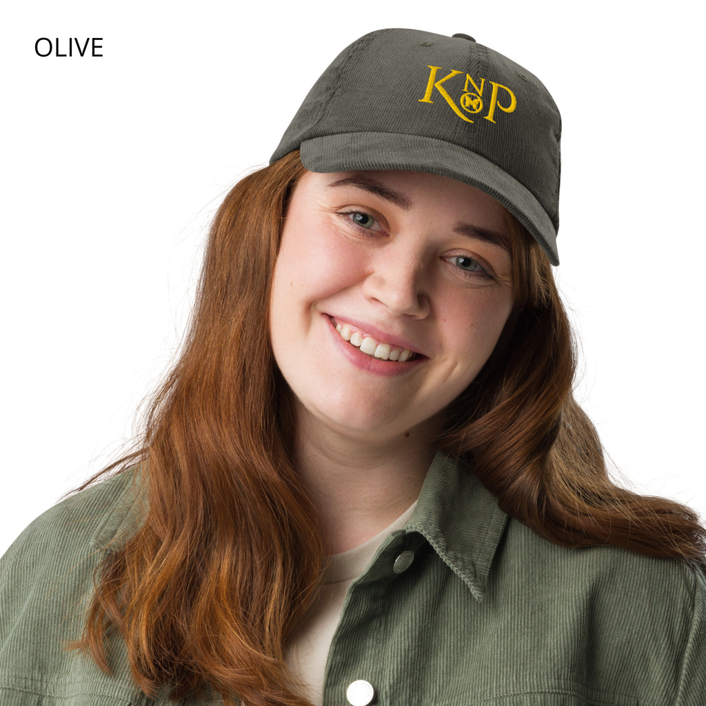 Casquette en Velours Côtelé - KNOP - Logo Knop Jaune Or