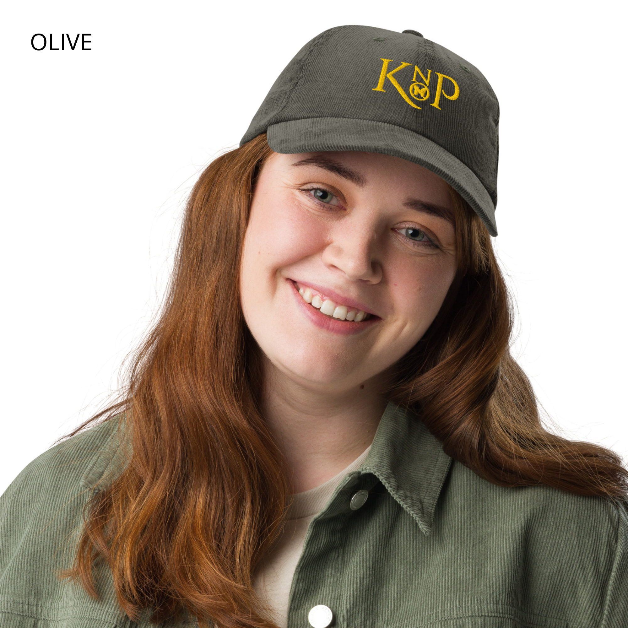 Casquette en Velours Côtelé - KNOP - Logo Knop Jaune Or