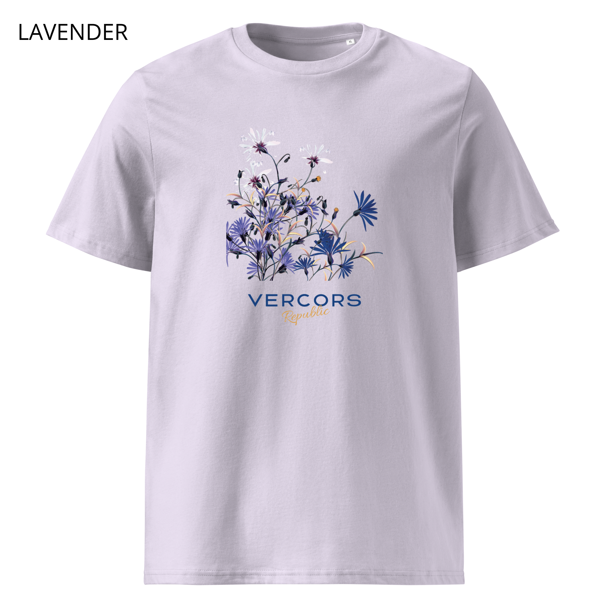 T-shirt unisexe en coton biologique - Bouquet de Fleurs Bleues et de Marguerites