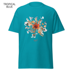 T-shirt classique unisexe - KNOP - Fleur Pastel Bleue et Rouge
