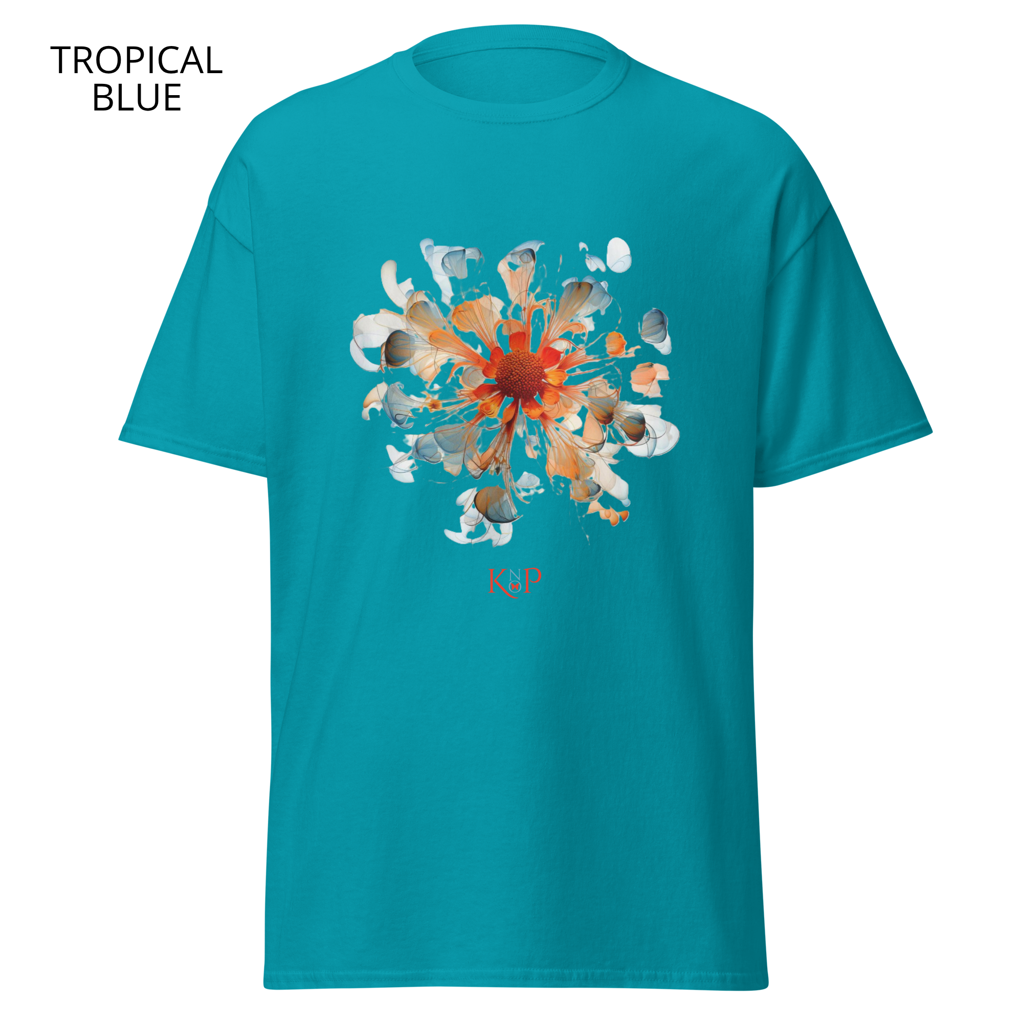 T-shirt classique unisexe - KNOP - Fleur Pastel Bleue et Rouge