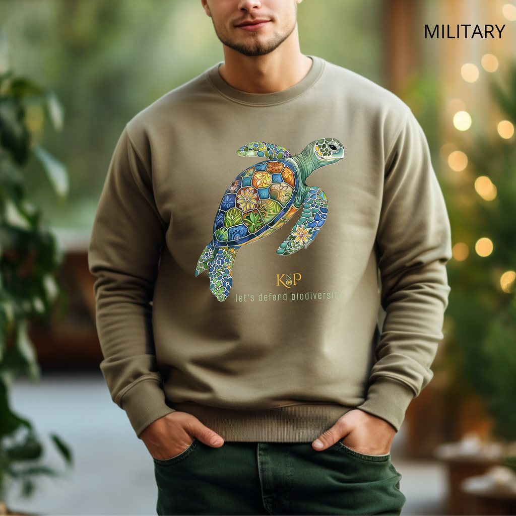 Sweat Unisexe à Col Rond - KNOP - Tortue Verte