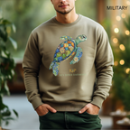 Sweat Unisexe à Col Rond - KNOP - Tortue Verte