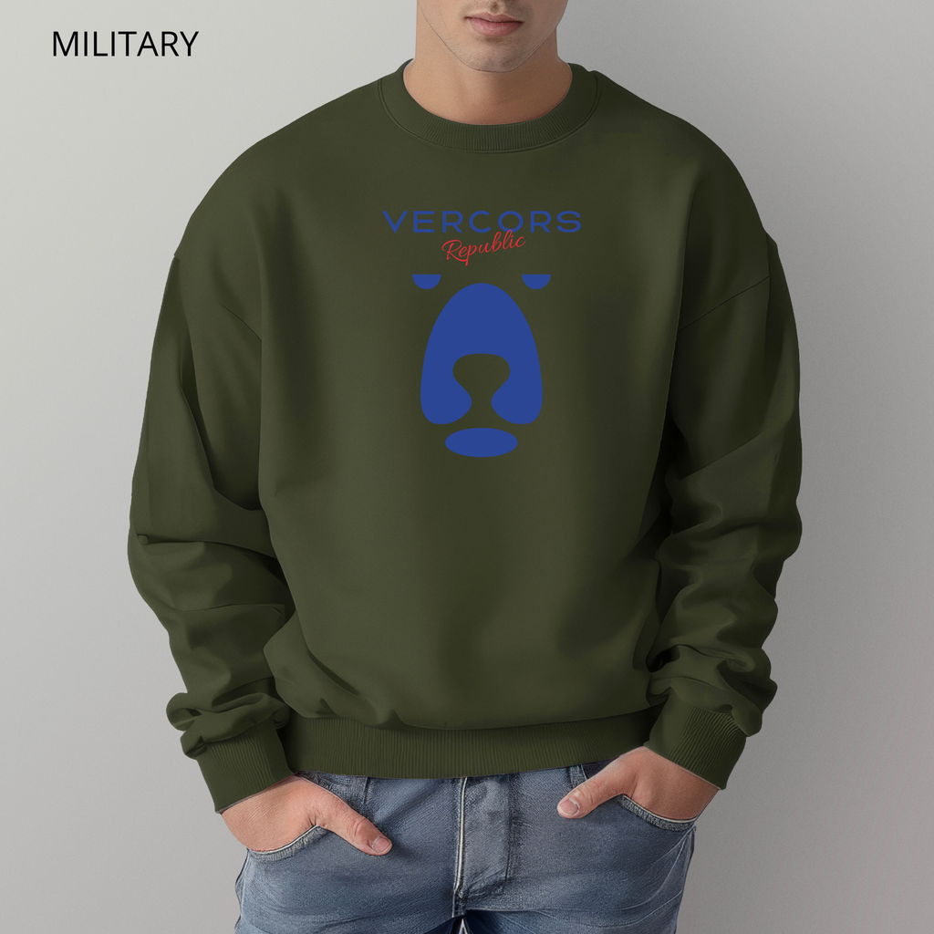Sweat Unisexe à Col Rond - Ours Bleu Marine - Large