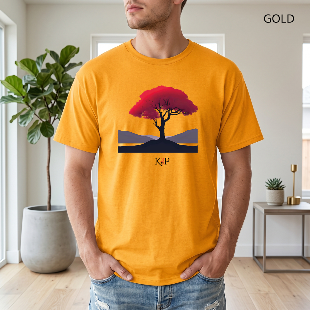 T-shirt classique unisexe - KNOP - Arbre Rouge et Noir