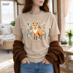 T-shirt unisexe en coton biologique - Renard Entouré de Fleurs