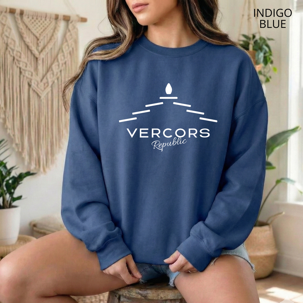 Unisex Lauzes White Round-Neck Sweatshirt