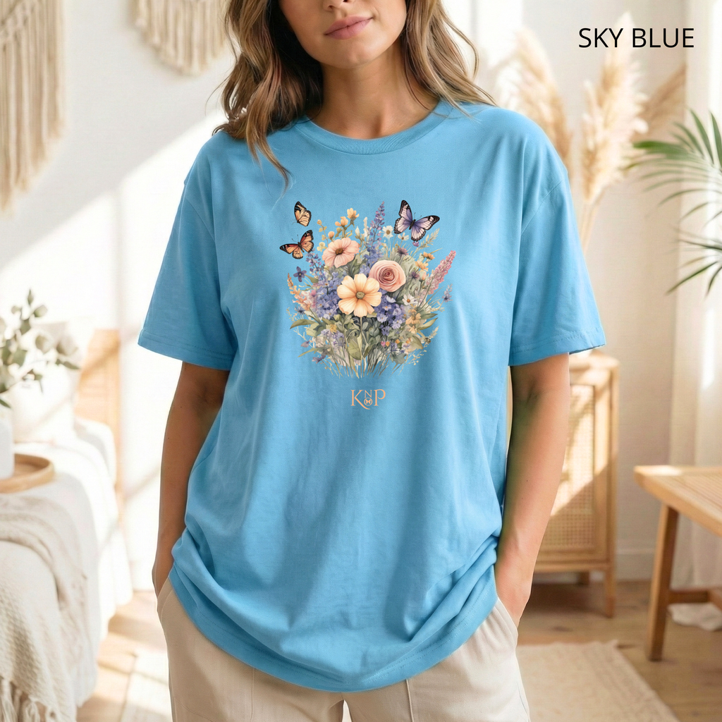 T-shirt classique unisexe - KNOP - Papillons dans des Fleurs
