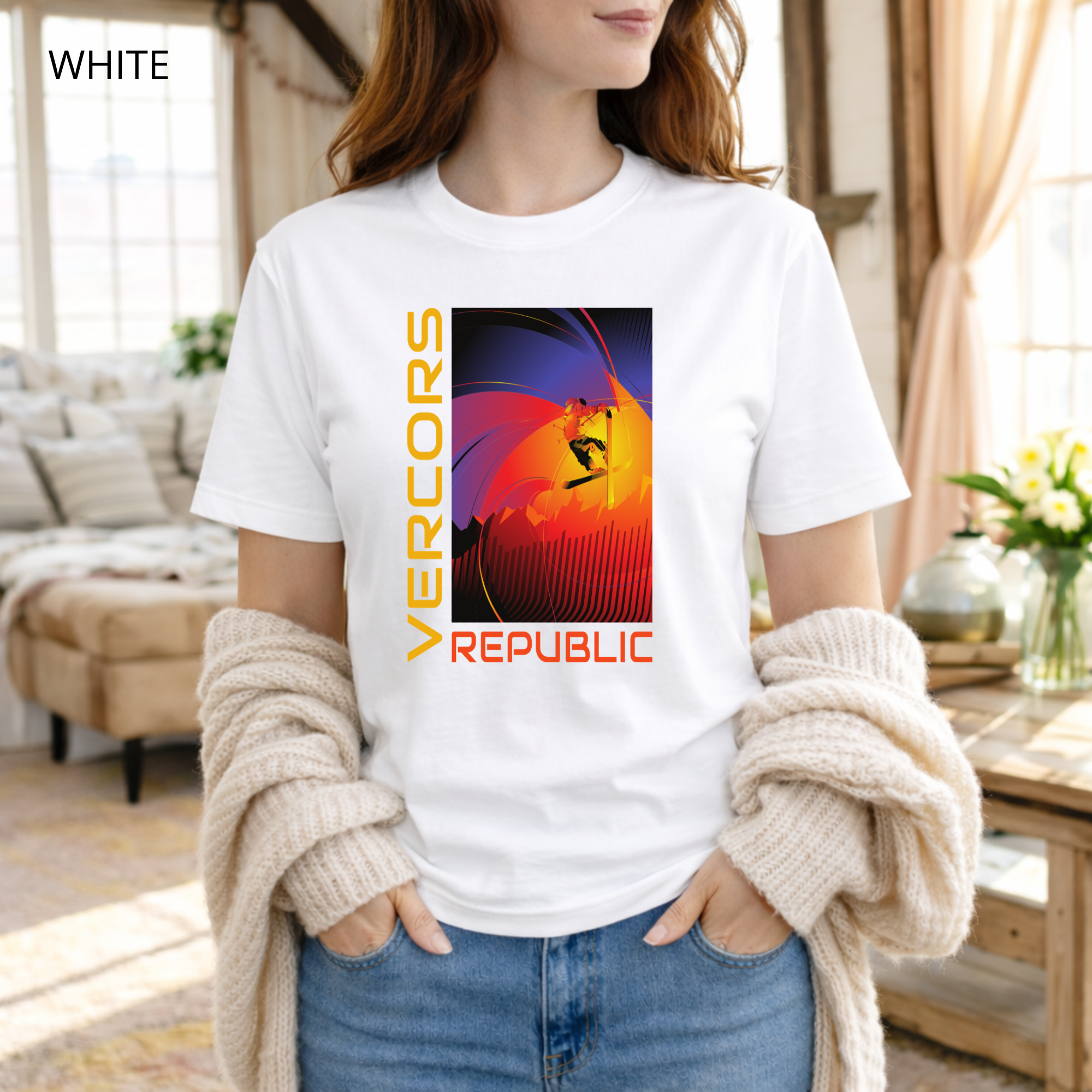 T-shirt unisexe en coton biologique - Skieur Acrobatique