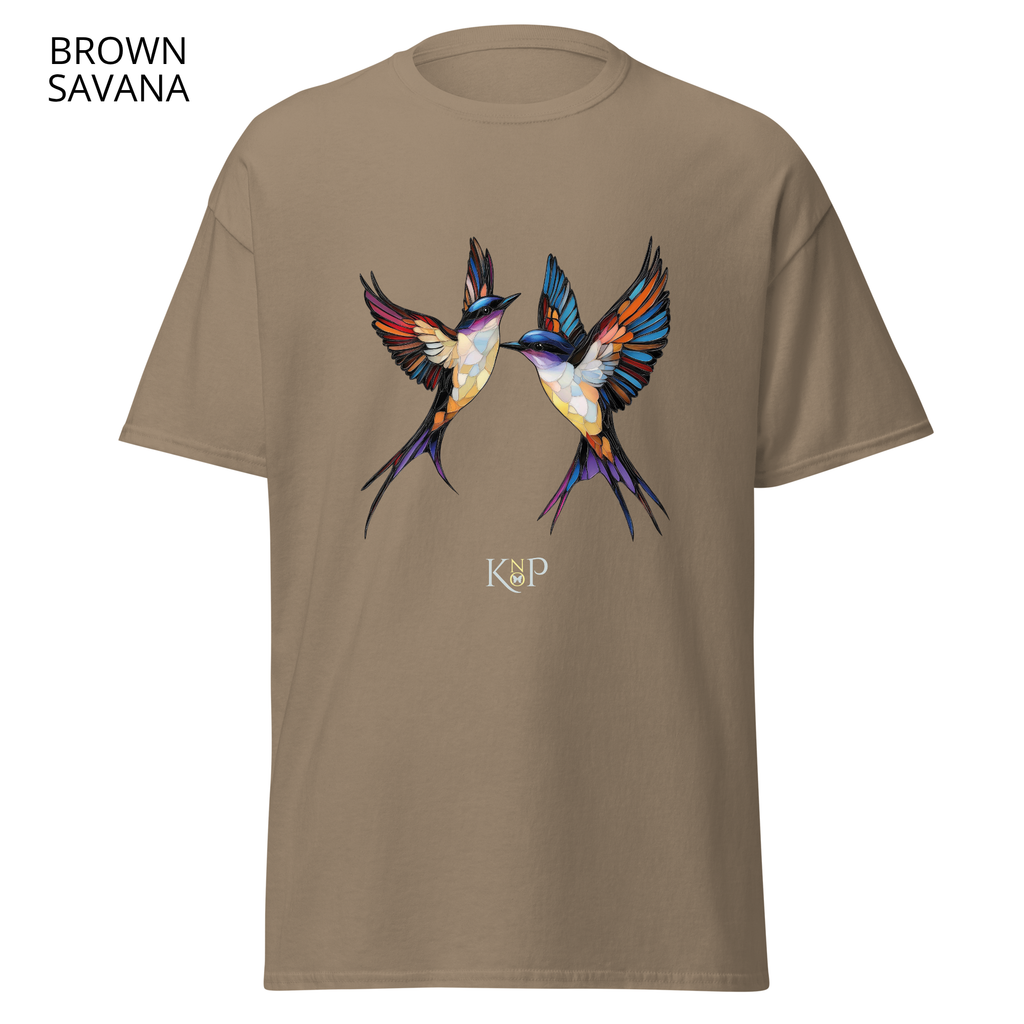 T-shirt classique unisexe - KNOP - 2 Oiseaux Multicolores