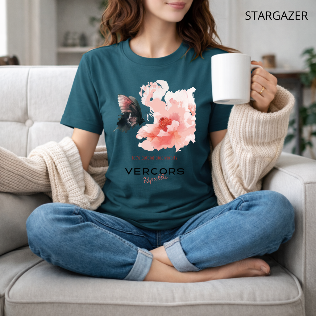 T-shirt unisexe en coton biologique - Papillon Aquarelle