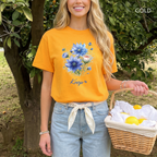 T-Shirt Classique Unisexe - KNOP - Bouquet de Grosses Fleurs Bleues