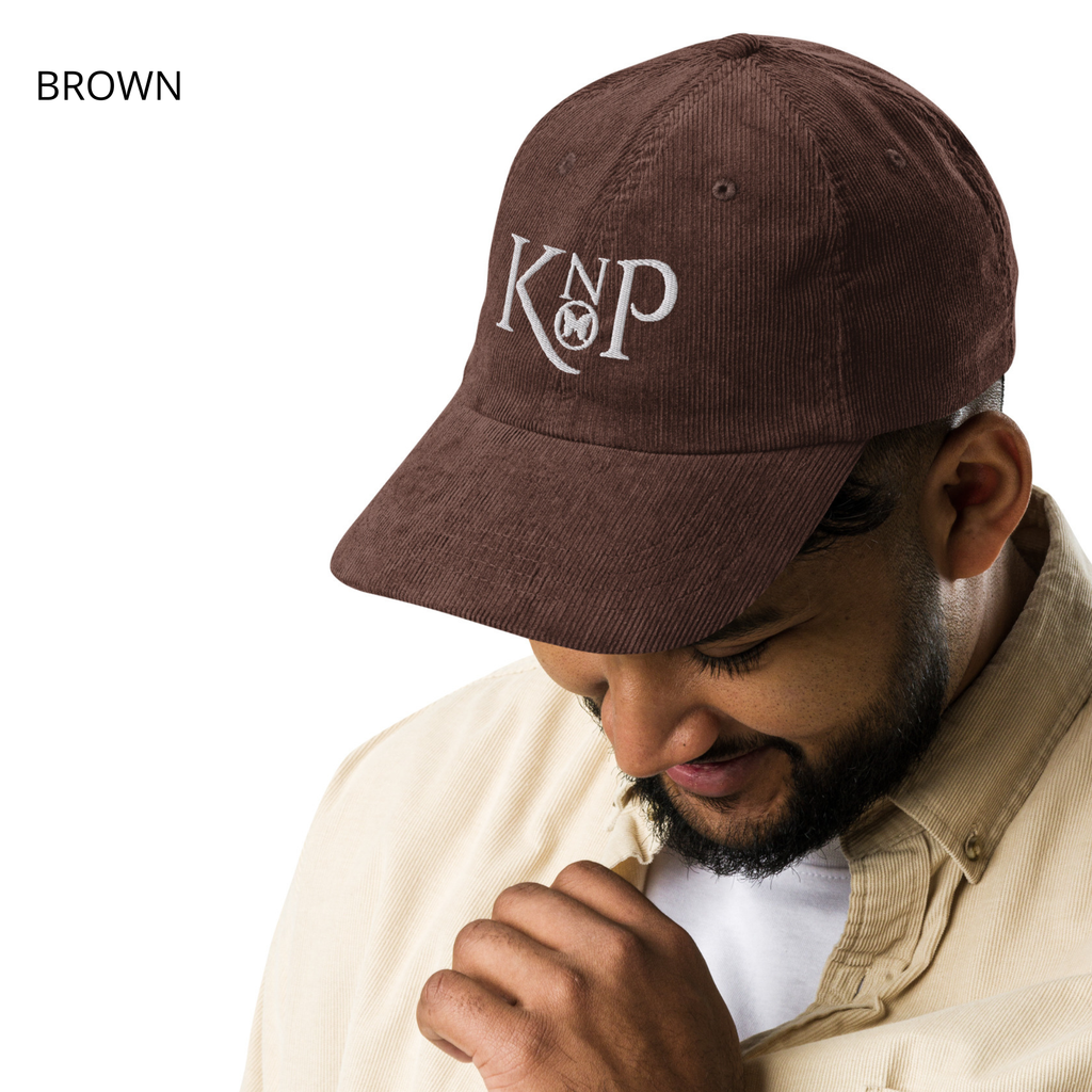Casquette en velours côtelé - KNOP - Logo Blanc