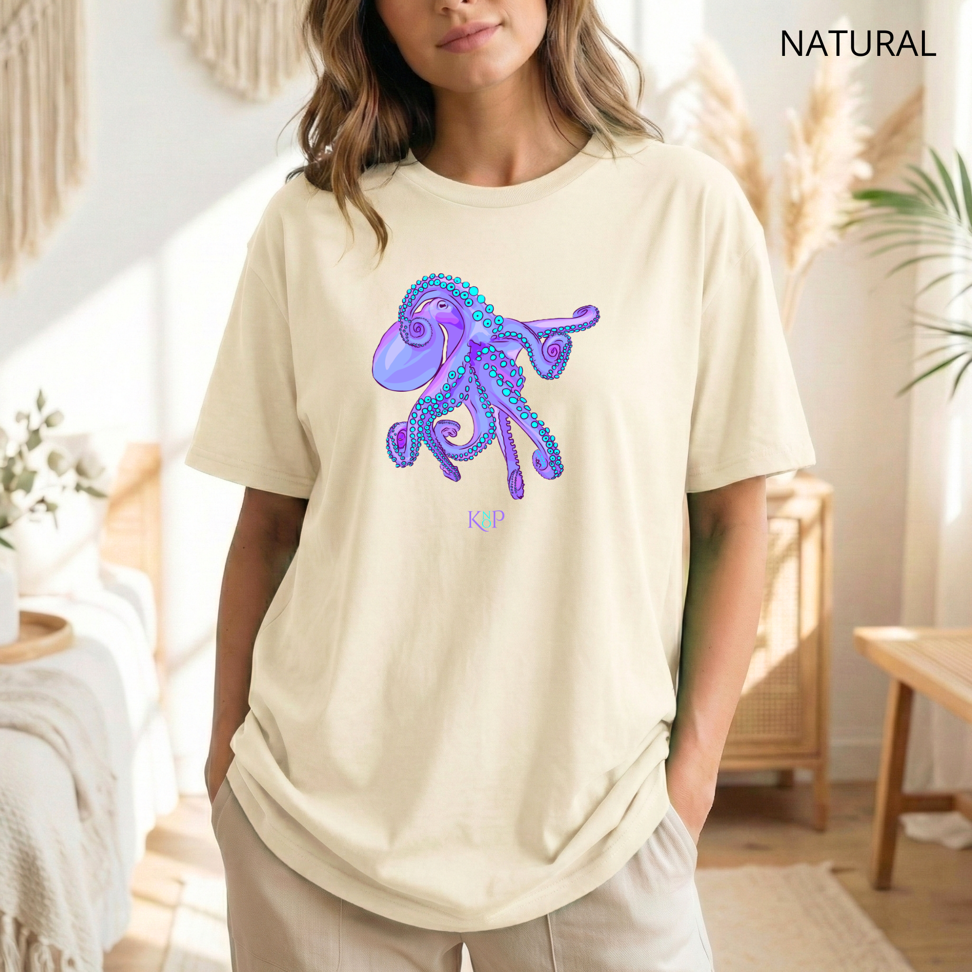 T-shirt classique unisexe - KNOP - Pieuvre Violette
