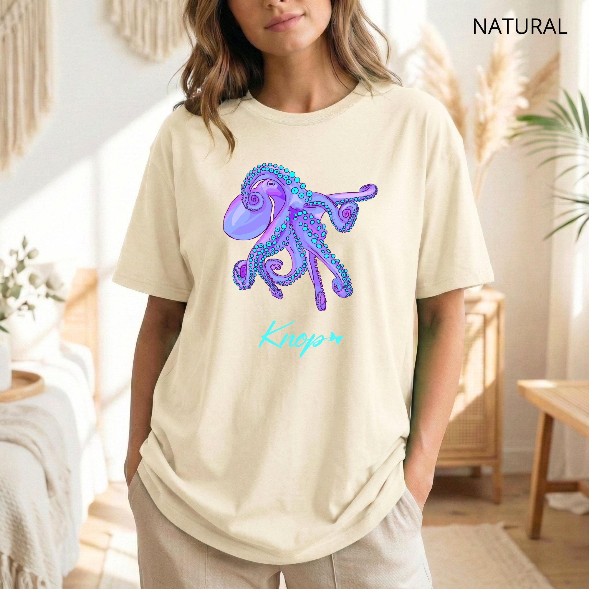 T-shirt classique unisexe - KNOP - Pieuvre Violette