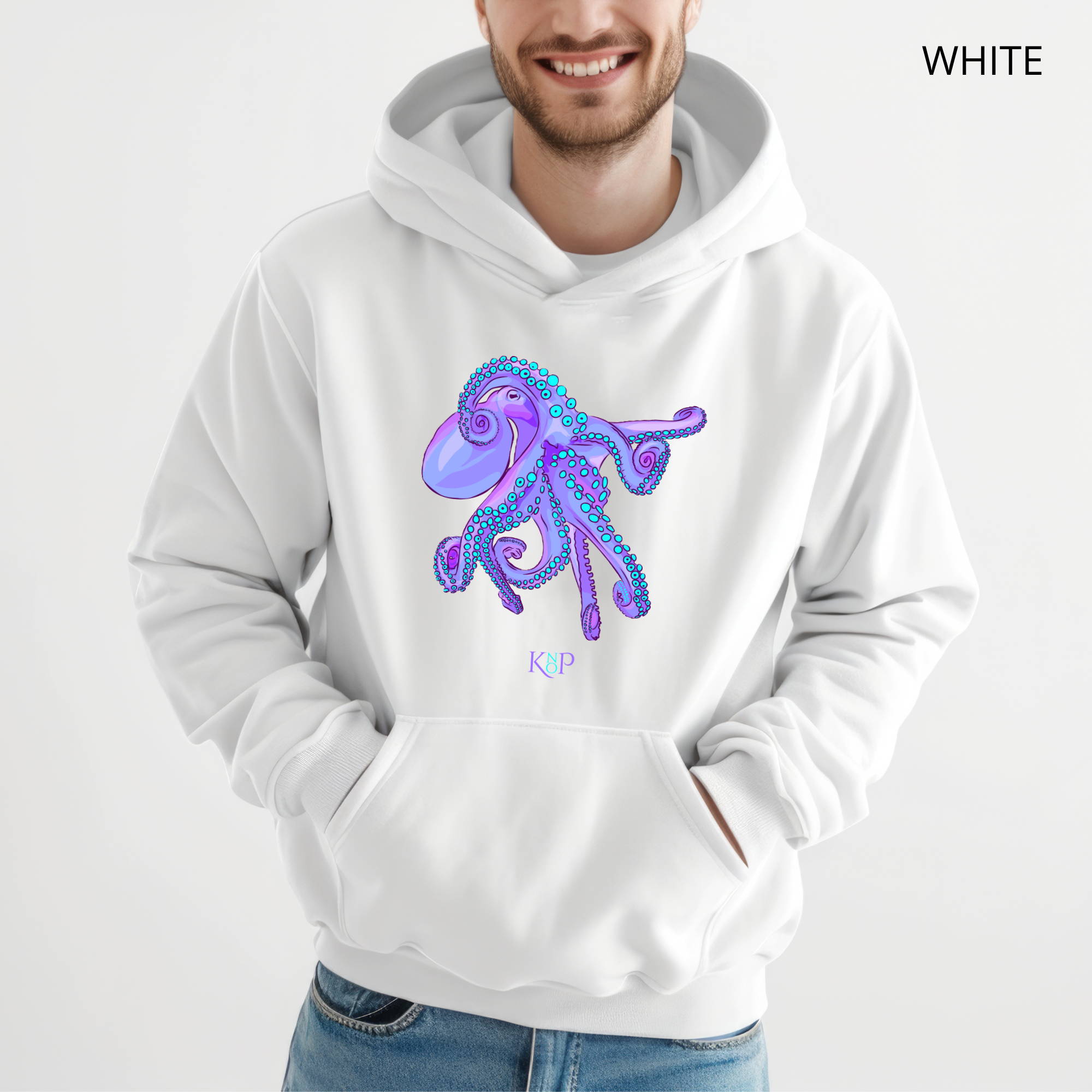 Sweat à capuche - KNOP - Pieuvre Violette