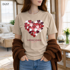 T-shirt unisexe en coton biologique - Cœurs Roses et Rouges