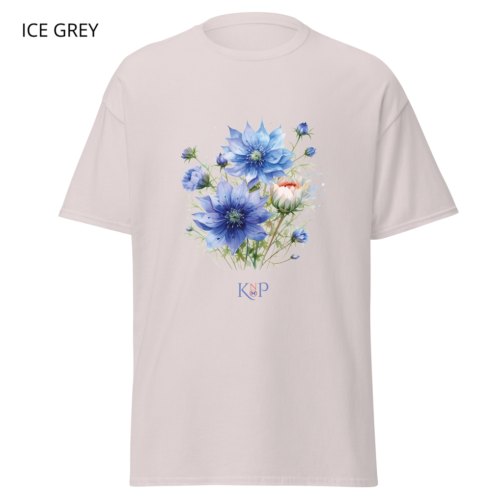 T-shirt classique unisexe - KNOP - Bouquet de Grosses Fleurs Bleues