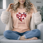 T-shirt unisexe en coton biologique - Cœurs Roses et Rouges