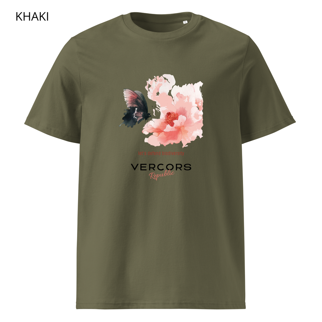 T-shirt unisexe en coton biologique - Papillon Aquarelle
