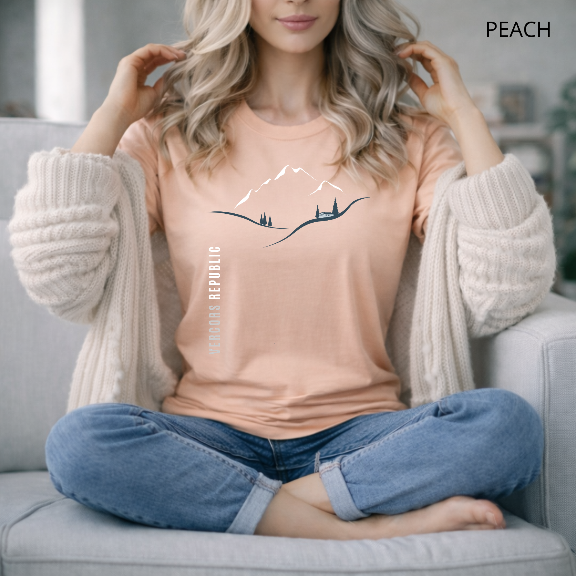 T-shirt unisexe en coton biologique -  Paysage Minimaliste