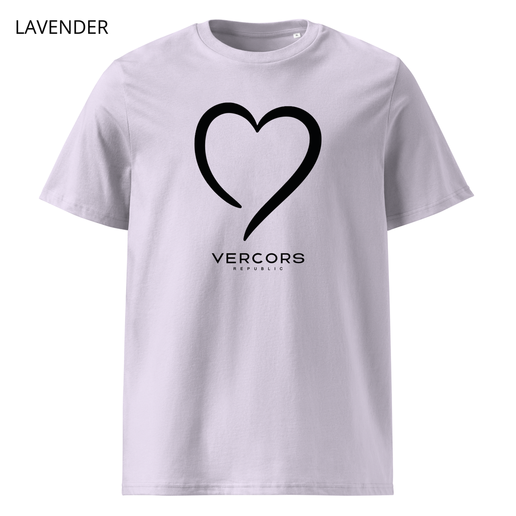 T-shirt unisexe en coton biologique - Cœur Noir