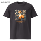 T-shirt unisexe en coton biologique - Renard Entouré de Fleurs
