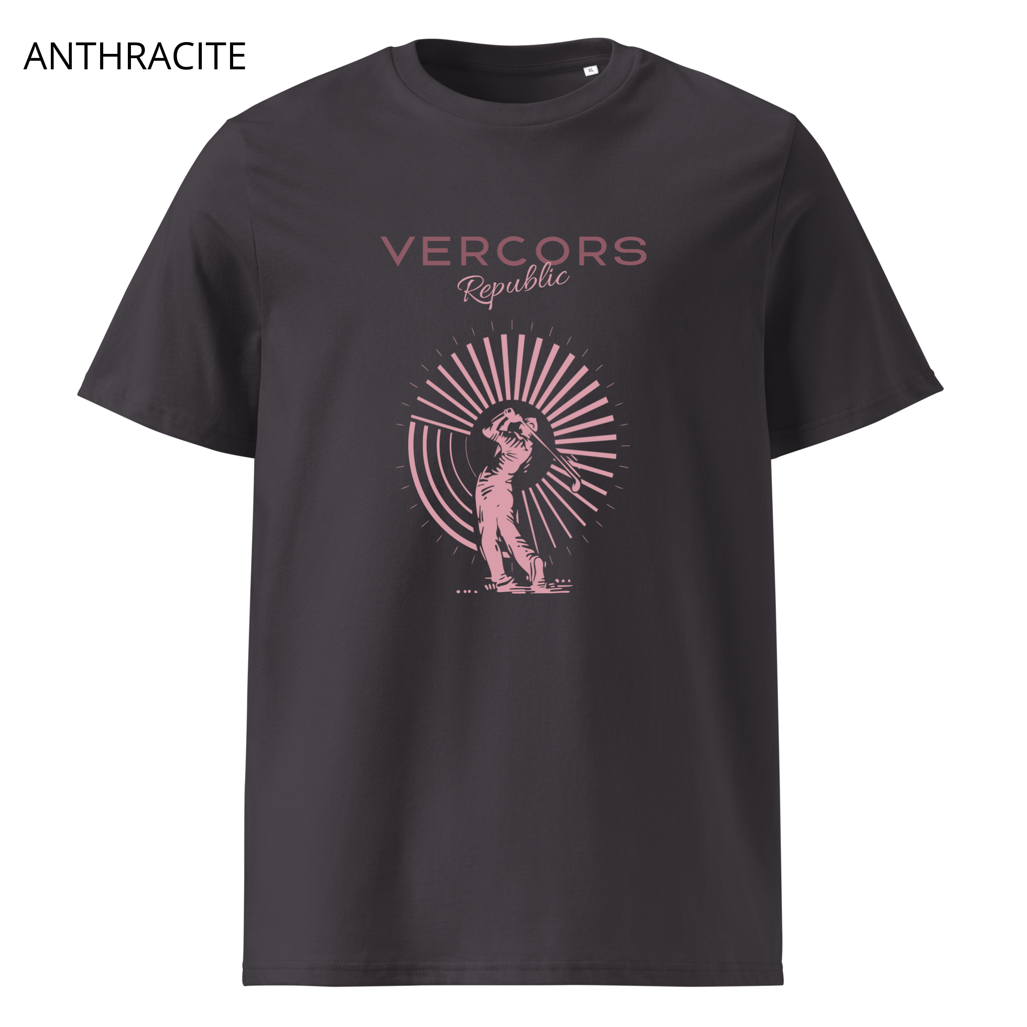 T-shirt unisexe en coton biologique - Golfeur Rose