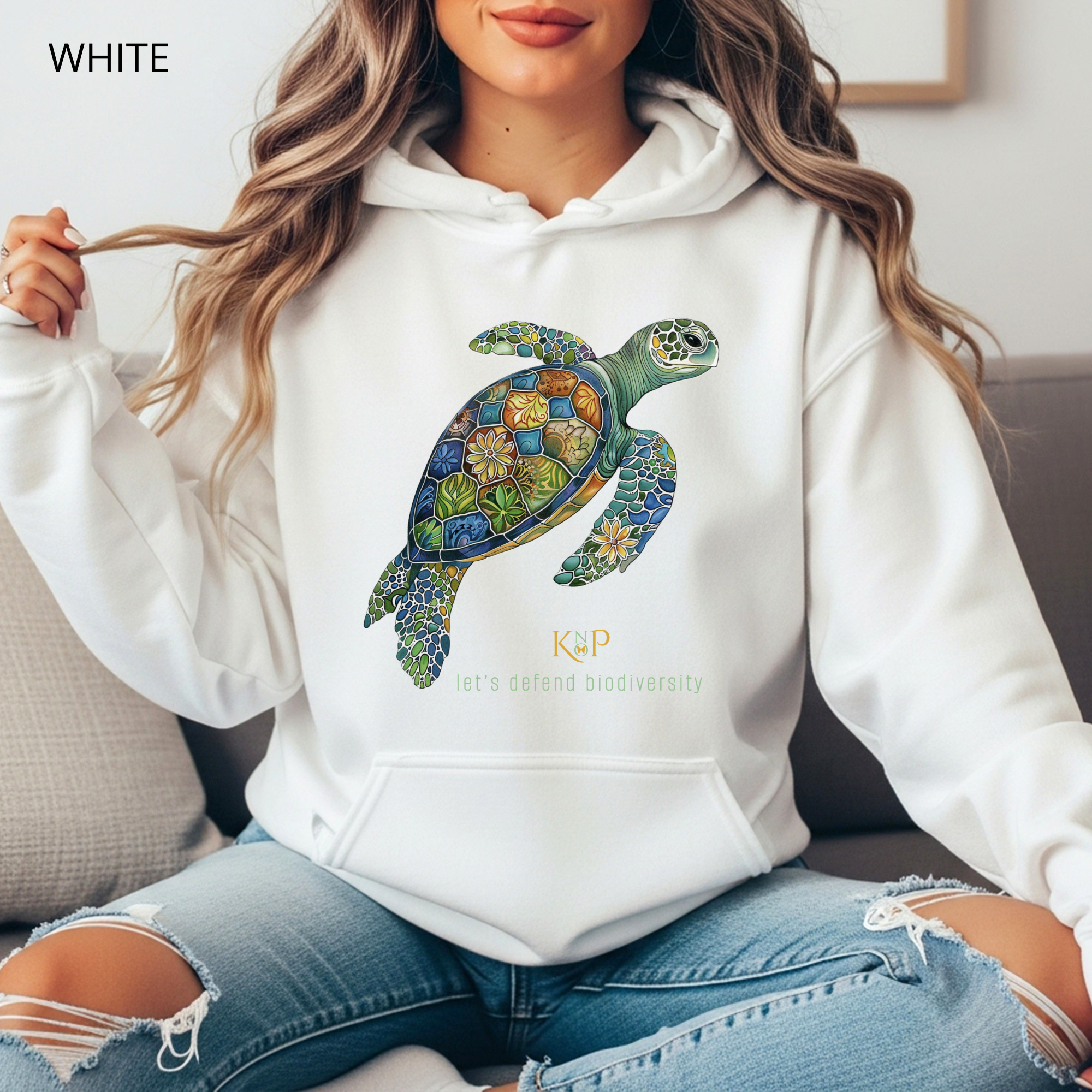 Sweat à capuche - KNOP - Tortue Verte