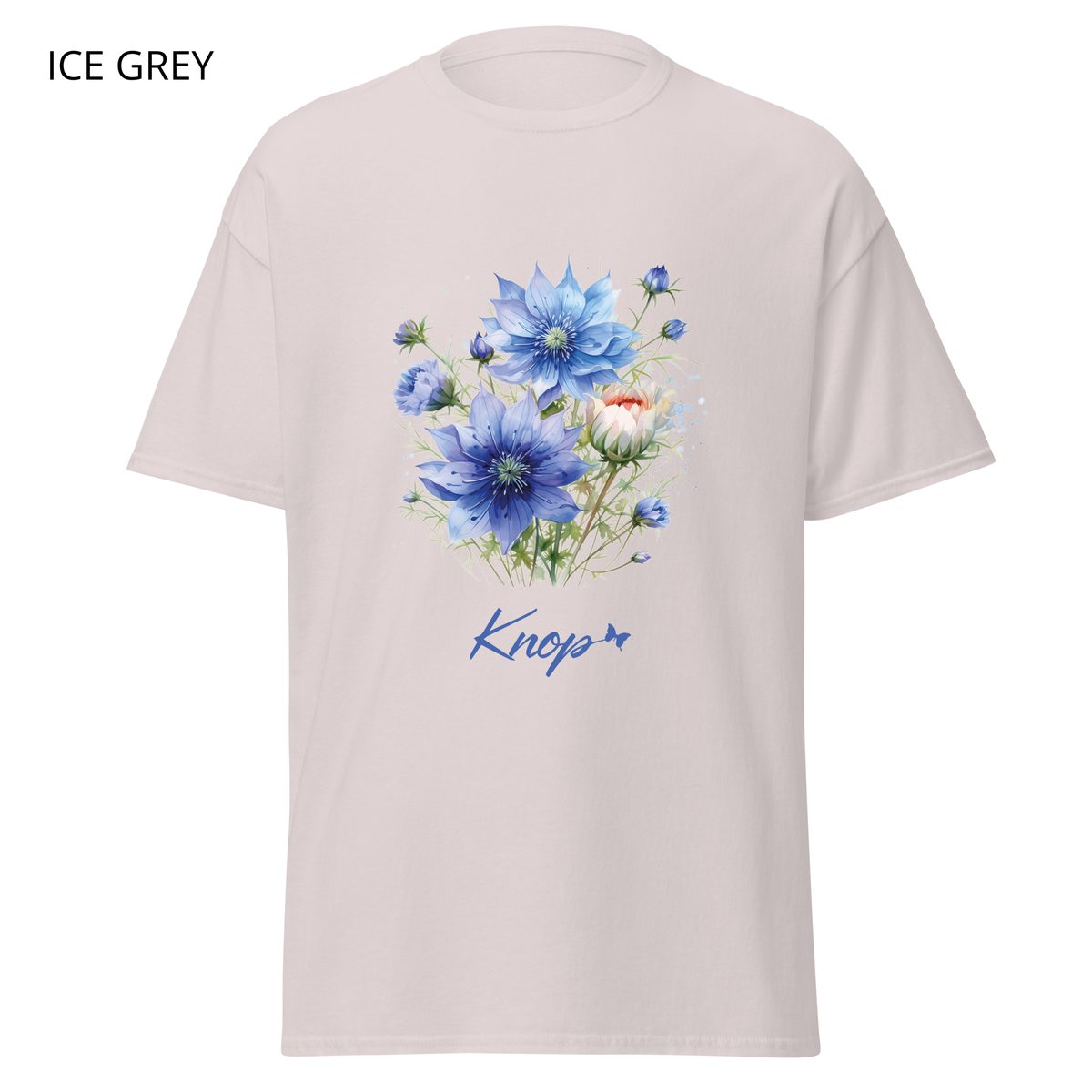 T-Shirt Classique Unisexe - KNOP - Bouquet de Grosses Fleurs Bleues
