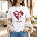 T-shirt unisexe en coton biologique - Cœurs Roses et Rouges