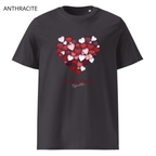 T-shirt unisexe en coton biologique - Cœurs Roses et Rouges